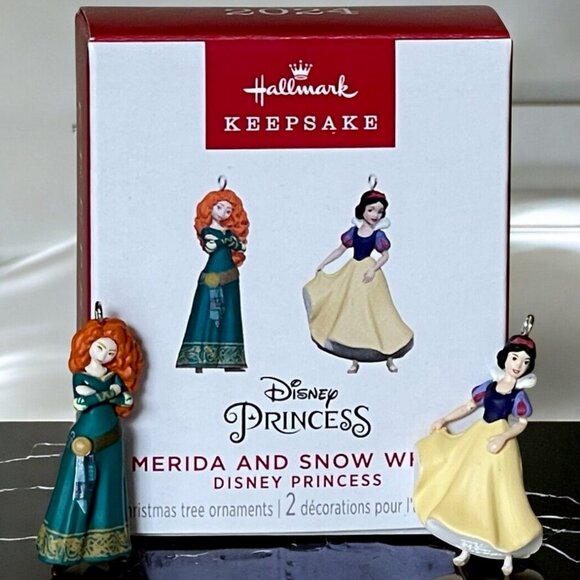 2024 Hallmark Ornament Mini Disney Princess Merida and Snow White Ornaments NIB - Picture 10 of 11